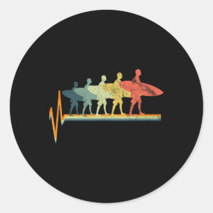 Surf Surfplank Vintage Cadeau Ronde Sticker