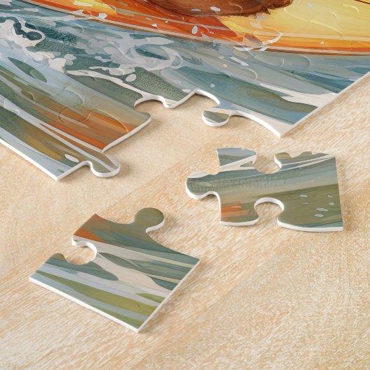 Surf Teddy Bear Puzzel: Avontuurlijke Puzzel (Zijkant)