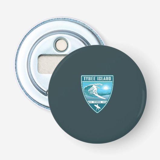 Surf Tybee Island Georgia Button Flesopener (Voorkant)