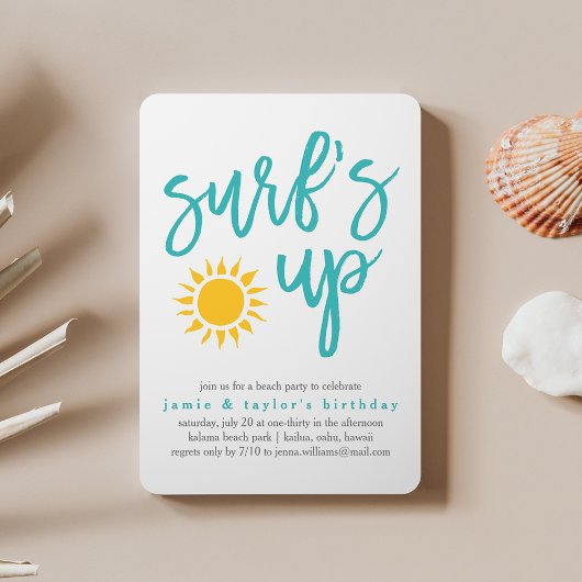 Surf Up Beach Party Invitation