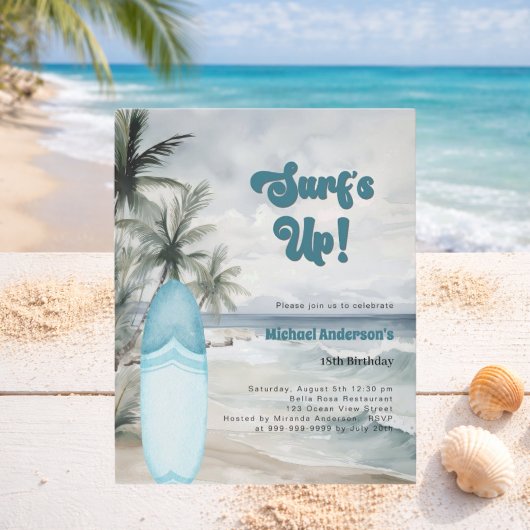 Surf Up Beach Surfboard Retro verjaardagsfeestje