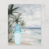 Surf Up Beach Surfboard Retro verjaardagsfeestje (Achterkant)