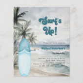 Surf Up Beach Surfboard Retro verjaardagsfeestje (Voorkant)