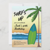 Surf Up Beach Thème Anniversaire Invitation (Devant)