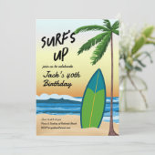 Surf Up Beach Thème Anniversaire Invitation (Debout devant)