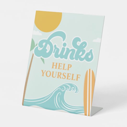 Surf Up BOISSONS panneau Plage Anniversaire Nourri (Recto)