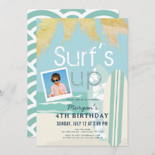 Surf Up Boy Surfboards Beach Photo Birthday Kaart