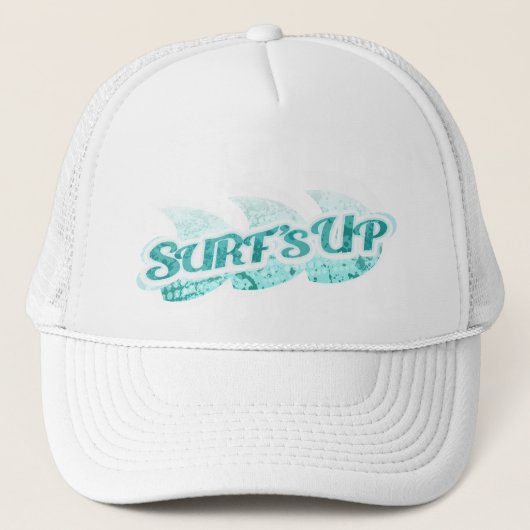 "Surf Up" casquette à deux tons aqua & blanc (Devant)