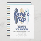 Surf Up Surboard Beach Invitation d'anniversaire (Devant / Derrière)