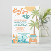 Surf up Surf Beach Surf Up Anniversaire Invitation (Debout devant)