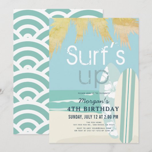 Surf Up Surfboards Beach Boy Verjaardag Kaart (Voorkant / Achterkant)