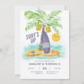 Surf Up Tropical Beach Invitation de fête d'annive (Devant)