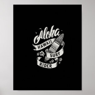 surf van aloha hawaii poster