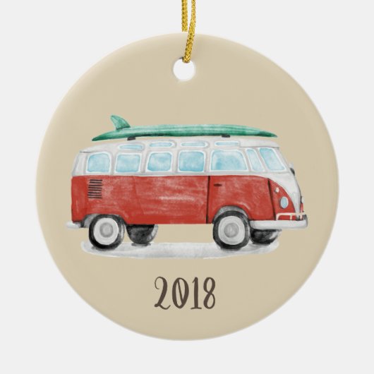 Surf Van Keepomwille Jaar Keramisch Ornament (Voorkant)