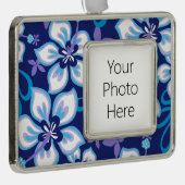 SURF van oerwoud (BLUE COMBO) Verzilverd Kader Ornament (Rechts)