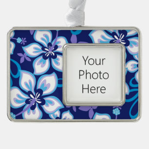 SURF van oerwoud (BLUE COMBO) Verzilverd Kader Ornament