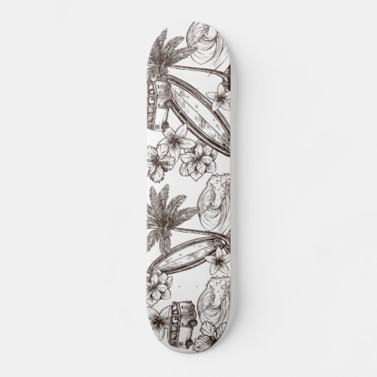 Surf Van Palms Surfboard Hawaiian Skateboard (Voorkant)