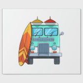 Surf Van Surfboard Palm Trees Surfende Surfer Wave Cadeaupapier (Vlak)