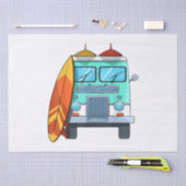 Surf Van Surfboard Palm Trees Surfende Surfer Wave Tissuepapier (Craft)