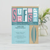 Surf vers le haut de rétro invitation de fête (Debout devant)