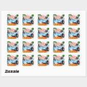 Surf Vierkante Sticker (Vel)