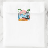 Surf Vierkante Sticker (Tas)