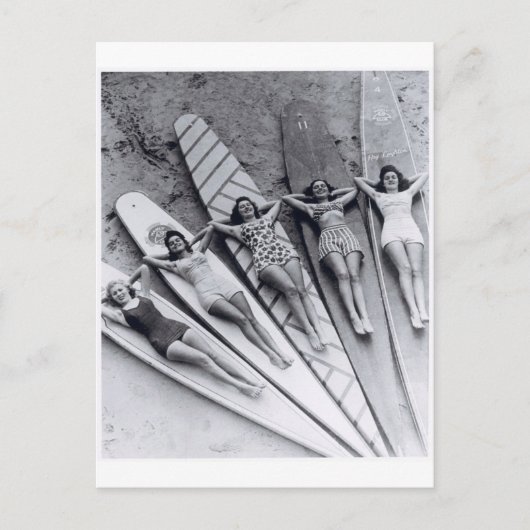 surf vintage dames Many Beach Australie Carte post (Devant)