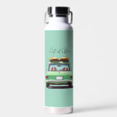 Surf Wagon Road Trip – Retro Strandauto Waterfles (Voorkant)