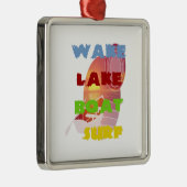 Surf Wake Lake Boat Metalen Ornament (Rechts)
