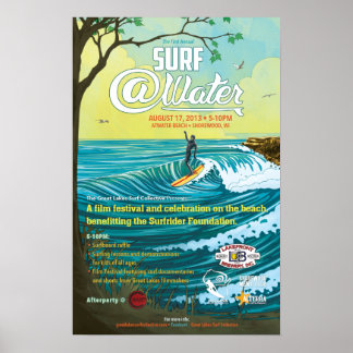 Surf @Water Poster- 15 x 23 inch Poster