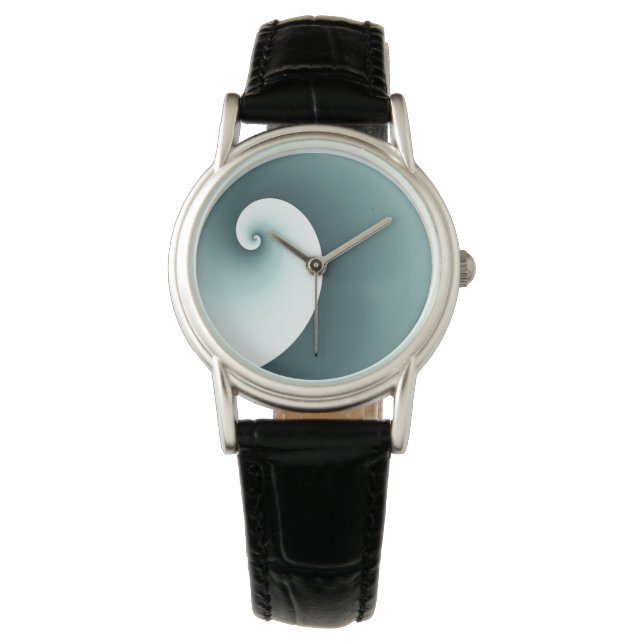 Surf Wave Blauwgroen Horloge (Voorkant)