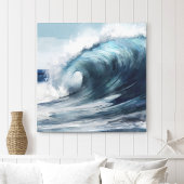 Surf Wave in Waterverf Canvas Print