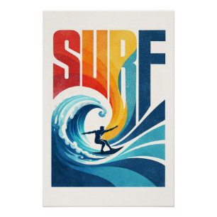 SURF Wave Surfer – Retro Surf Lifestyle Kunstposte Perfect Poster
