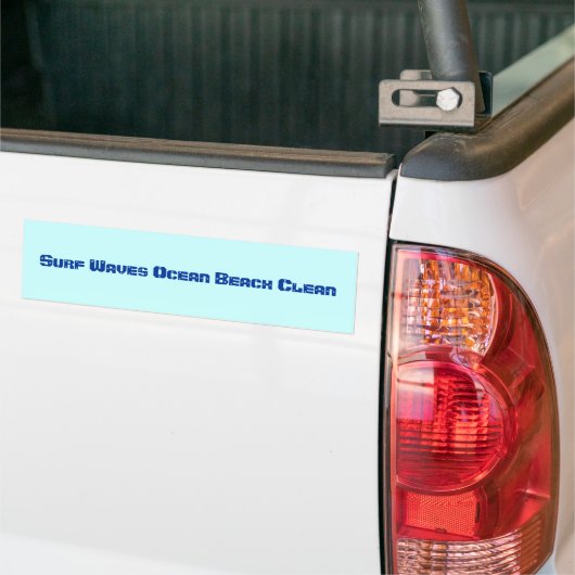 Surf Waves Ocean Beach Clean as Environment Words Bumpersticker (Op Truck)
