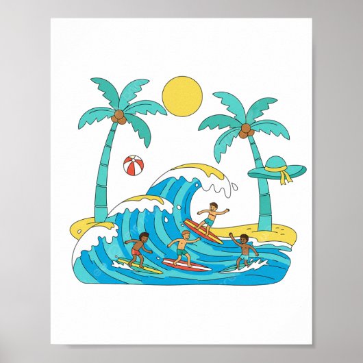 Surf & Waves Poster Paper (Semi-Gloss) (Devant)