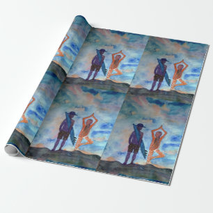 Surf Yoga Waterverf Art inpakpapier