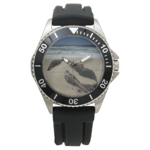 Surf Zand en driftwood West Coast Landscape Beach Horloge
