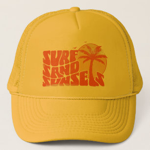 Surf Zand Zonsondergangen Beach Life Palm Tree Trucker Pet