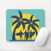 Surf zon- en palmbomen koel surf muismat (Met muis)