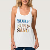 surf zon en zand zomerstrand t-shirt design (Voorkant)