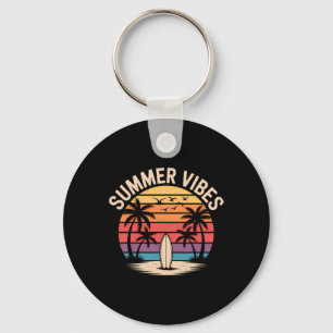 Surf Zonsondergang Zomer Vibes Retro Strand Palmbo Sleutelhanger