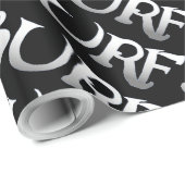 Surf zwart gekanteld glanzend inpakpapier (Rol Hoek)