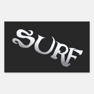 Surf zwart grote rechthoek grote stickers