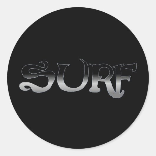 Surf zwart rond grote stickers (Voorkant)