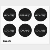Surf zwart rond grote stickers (Vel)