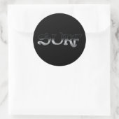 Surf zwart rond grote stickers (Tas)
