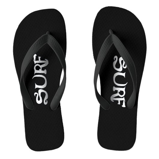 Surf zwarte teenslippers (Voetbed)