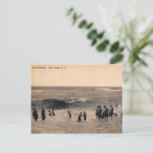 Surf zwemmen, Bay Head NJ, Vintage Briefkaart (Staand voorkant)