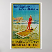 Surf zwemmen in Zuid-Afrika Poster (Voorkant)