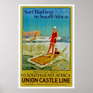 Surf zwemmen in Zuid-Afrika Poster